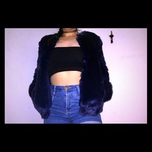 A faux fur coat